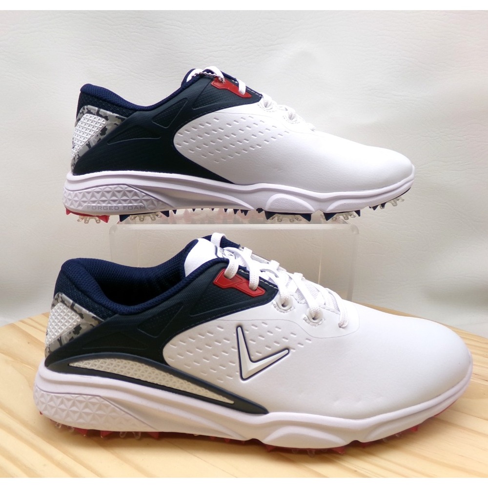 Callaway Coronado V3 Golf Shoes CG410WBD Mens Red White Blue Sz 9.5 D Spikes NEW